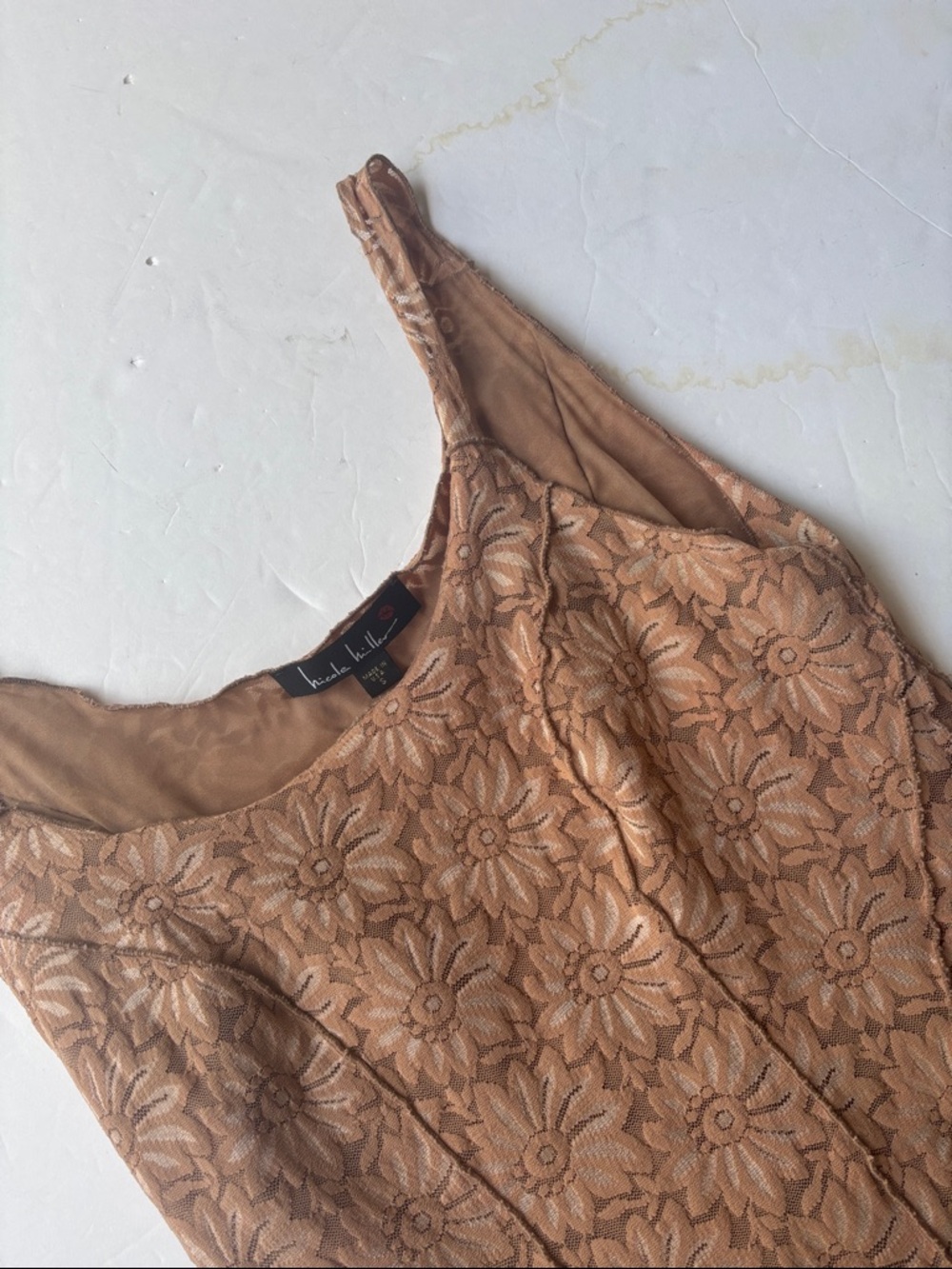 Vintage 90’s Nicole Miller Lace Corset Tank Top Brown Iconic Baddie Y2K Bustier - Picture 10 of 17